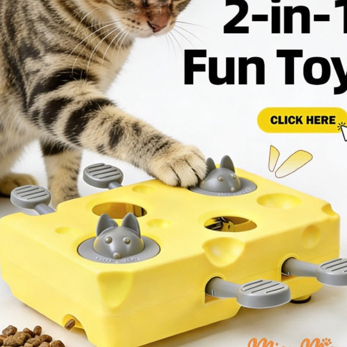 Interactive Cheese Whack-A-Mole Cat Toy