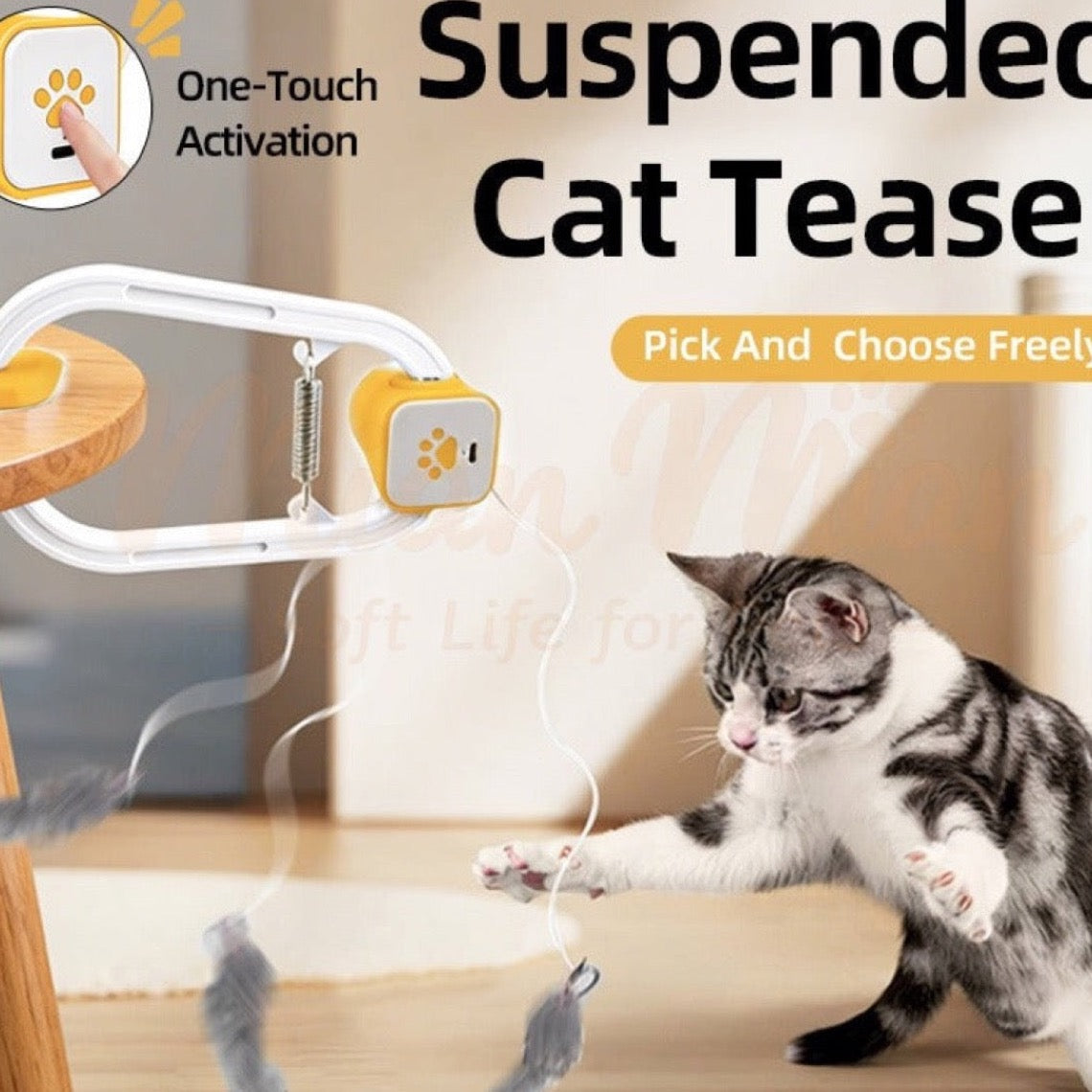 Interactive Dual-Mode Remote Control Cat Teaser
