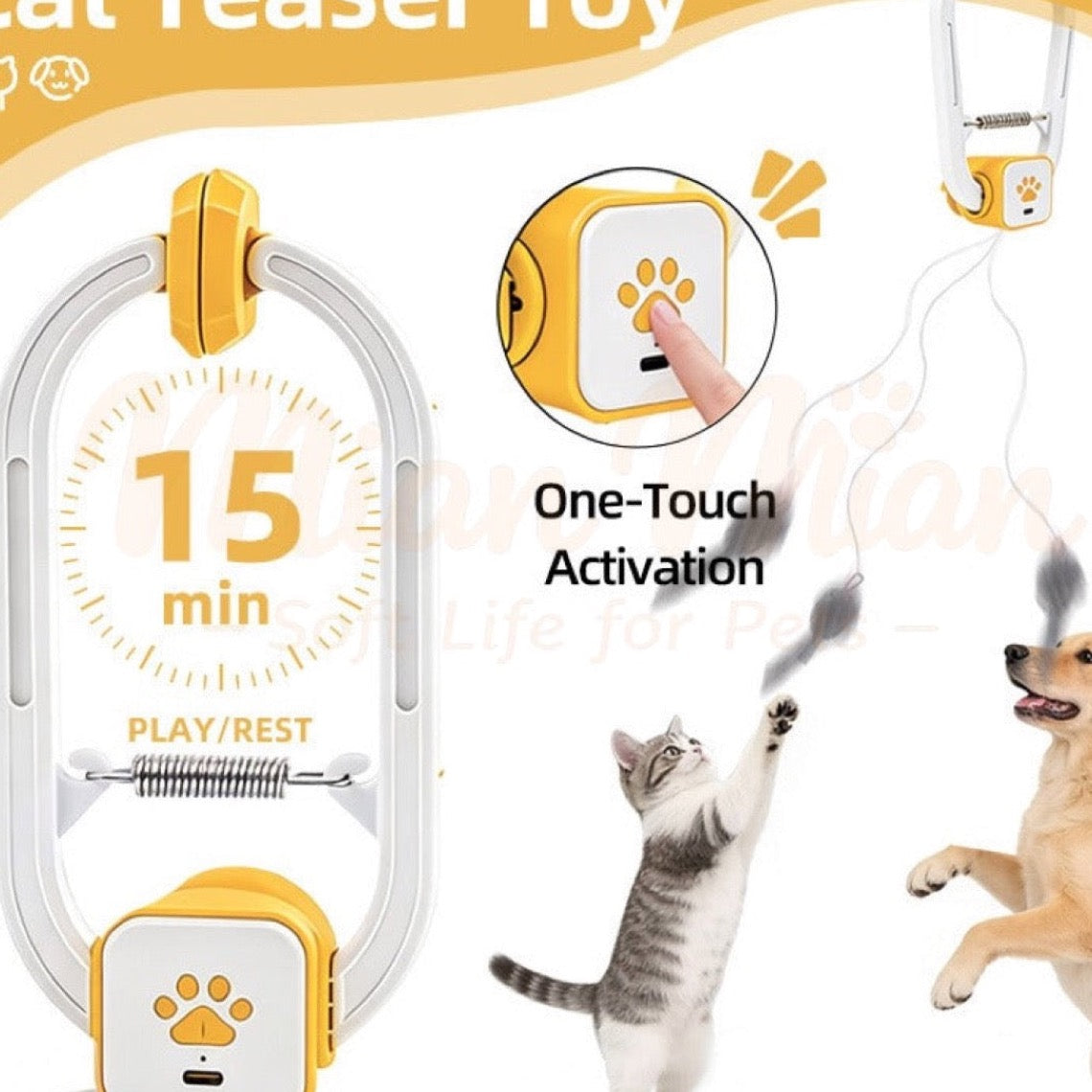Interactive Dual-Mode Remote Control Cat Teaser