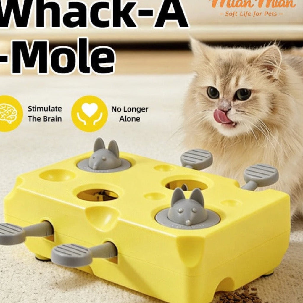 Interactive Cheese Whack-A-Mole Cat Toy
