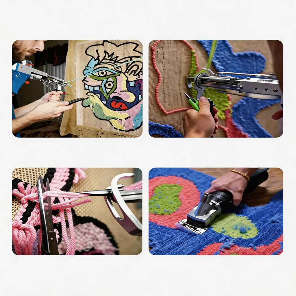 Rug making step process