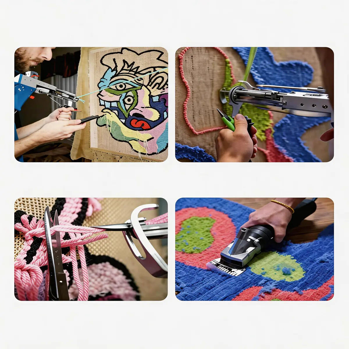 Rug making step process